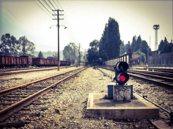 Bahngleise Der Stadt — Stockfoto