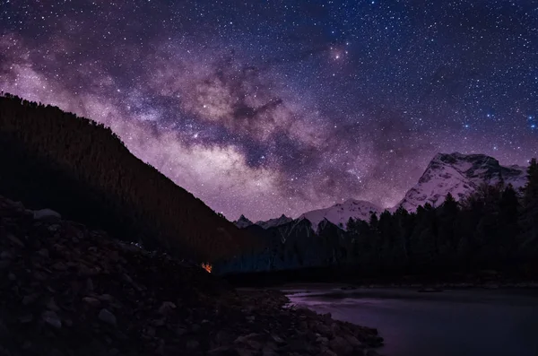 Beau Ciel Nocturne Avec Des Étoiles Brillantes — Photo