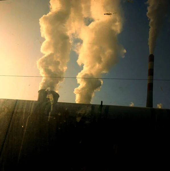 Rook Uit Fabrieken Industriële Installaties — Stockfoto
