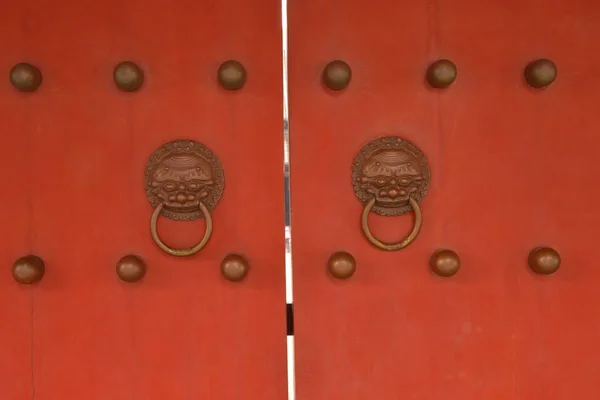 chinese door handle with red handles