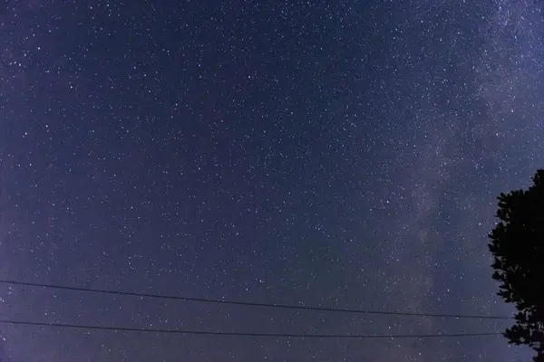 Cielo Notturno Con Stelle Luna — Foto Stock