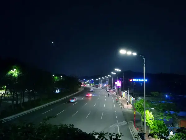 Vista Nocturna Ciudad China — Foto de Stock