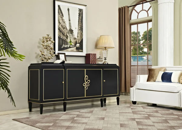 Modern Bedroom Wooden Floor White Furniture — Stock Photo, Image
