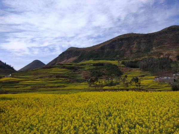 Vista Las Montañas Valle Meseta Española — Foto de Stock