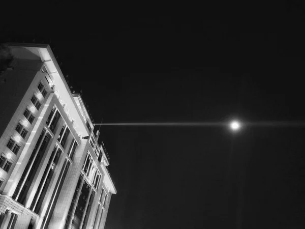Vista Del Blanco Negro Del Edificio Ciudad Israel — Foto de Stock