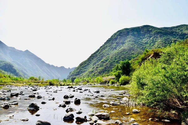 Bellas Montañas Escénicas Paisaje Con Agua Río — Foto de Stock