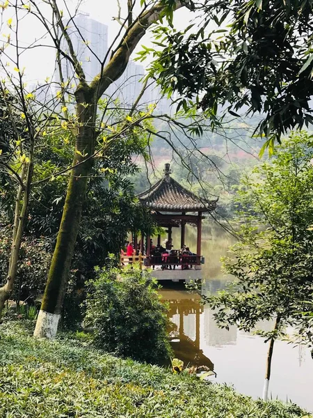 Krásná Čínská Zahrada Parku — Stock fotografie