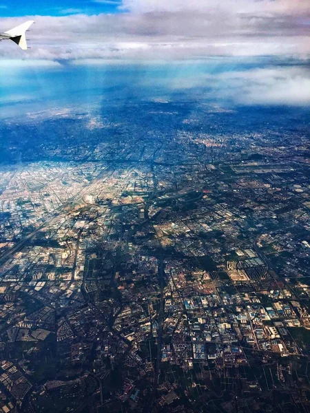 Aerial View Airplane Eye Plane Ocean — Stock Photo, Image