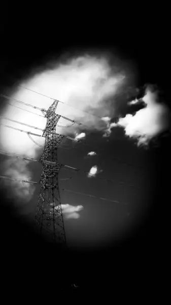 Високовольтна Вежа Електрика — стокове фото