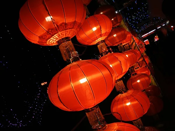 Linternas Del Festival Año Nuevo Chino Noche — Foto de Stock