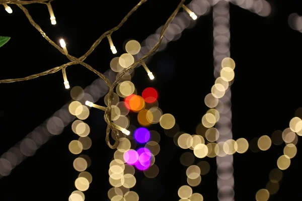 Árbol Navidad Con Luces Bokeh — Foto de Stock