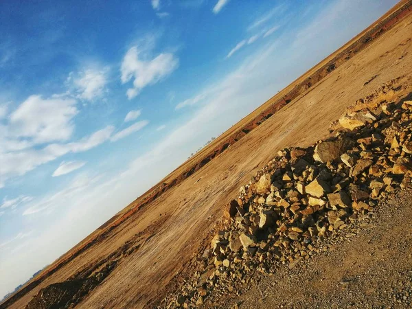 Vista Aérea Camino Desierto — Foto de Stock