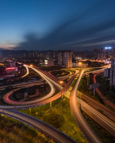 Traffico Città Notte — Foto Stock