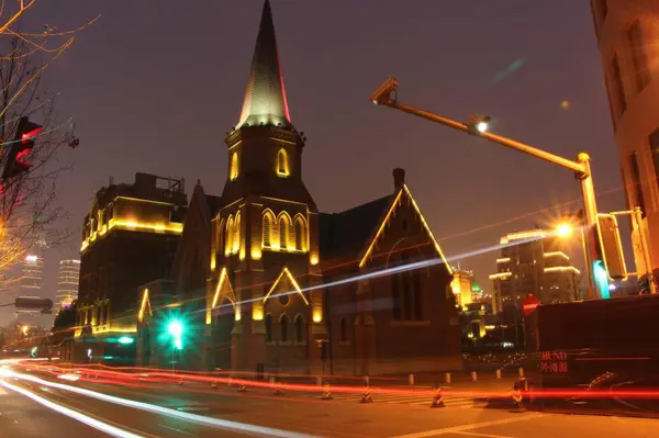 Hermosa Vista Nocturna Ciudad — Foto de Stock