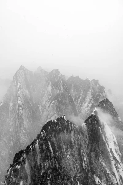 black and white photo of the mountain