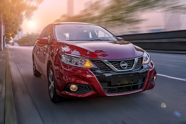 Coche Carretera Ciudad — Foto de Stock