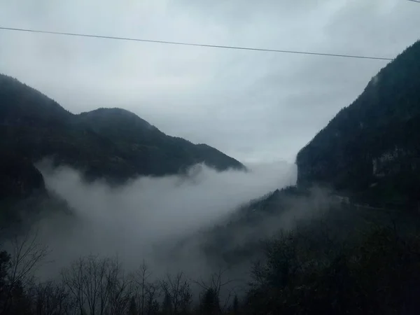 fog and clouds in the mountains