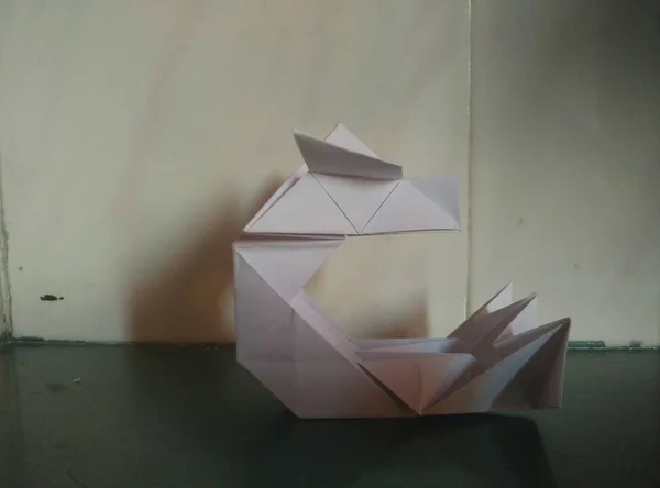 Origami Barco Papel Fondo Del Mar — Foto de Stock