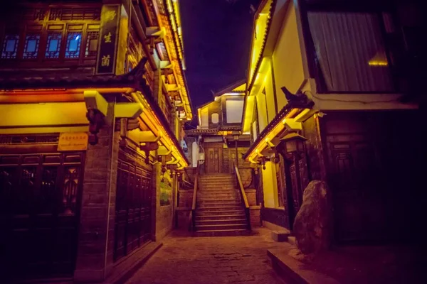 Vue Nocturne Une Église Dans Ville Thailand — Photo