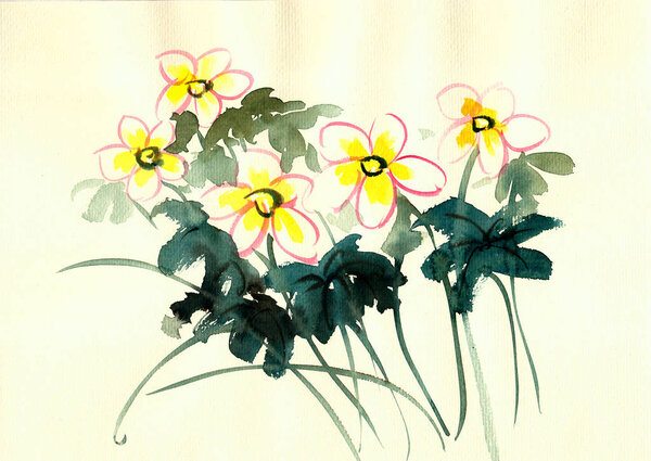 Hand Drawn Floral Illustration — Stock Photo, Image