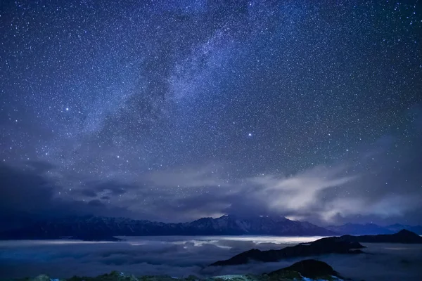 Vista Nocturna Del Cielo Con Estrellas — Foto de Stock