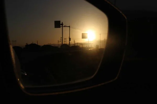 Silueta Una Lámpara Luz Calle — Foto de Stock