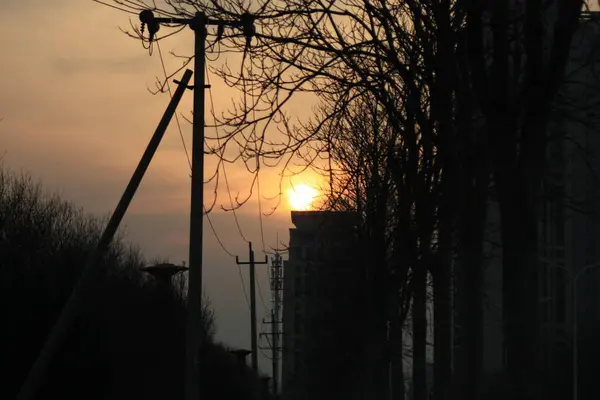 Hermoso Atardecer Parque — Foto de Stock