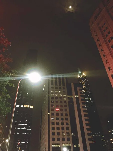 Vista Nocturna Ciudad Hong Kong — Foto de Stock