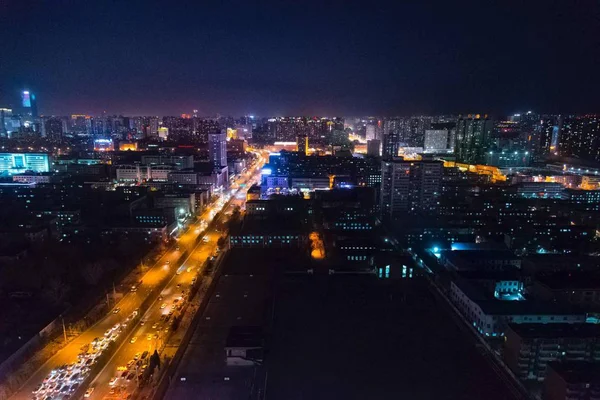 Nachtzicht Van Stad Schemering — Stockfoto