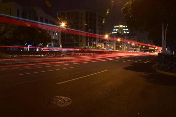 Tráfico Nocturno Atardecer — Foto de Stock