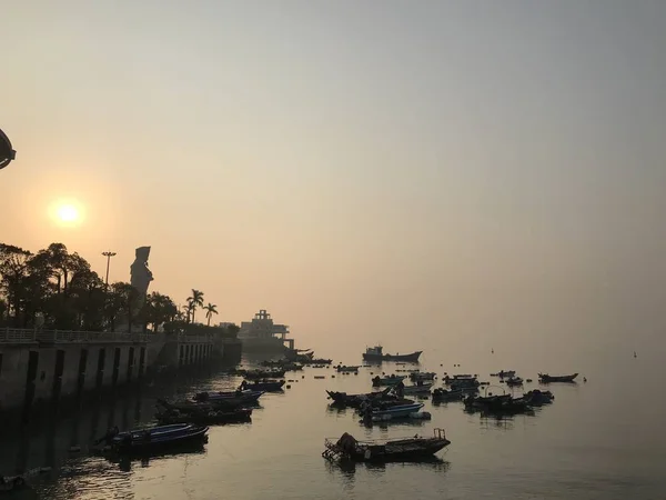 Puesta Sol Sobre Mar Tailandia — Foto de Stock