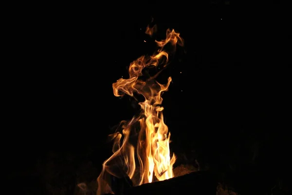 Llamas Fuego Sobre Fondo Negro — Foto de Stock