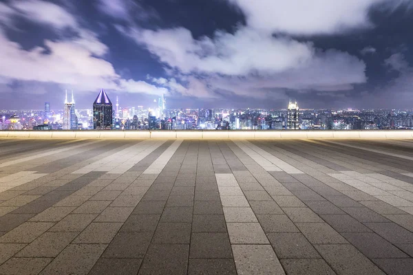 Plancher Asphalte Vide Paysage Urbain Shanghai Chine — Photo