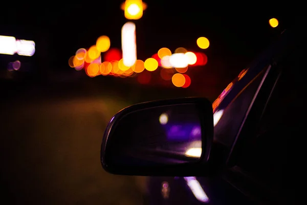Semáforo Carretera Por Noche — Foto de Stock