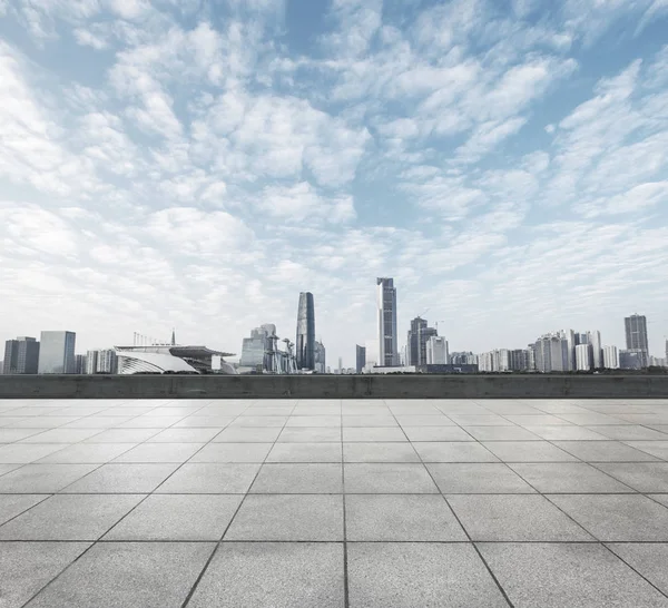 Prázdná Cihlová Podlaha Městská Krajina Šanghajského Porcelánu — Stock fotografie