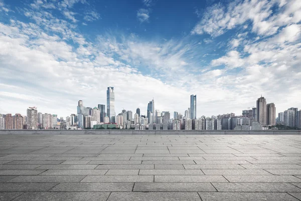 Piso Tijolo Vazio Skyline Shanghai China — Fotografia de Stock