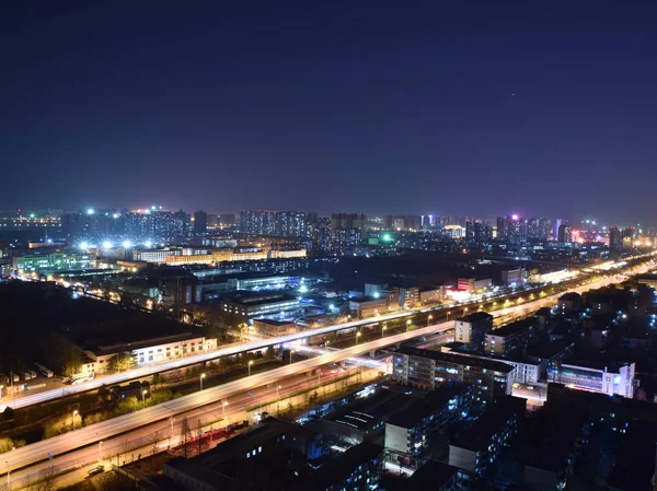 Vista Nocturna Ciudad Bangkok Atardecer — Foto de Stock