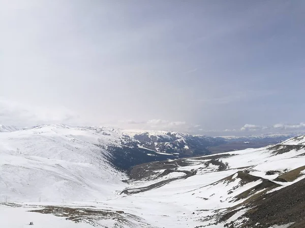 Paisaje Montaña Con Nieve Montañas — Foto de Stock