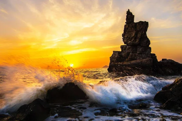 Hermoso Atardecer Sobre Mar — Foto de Stock