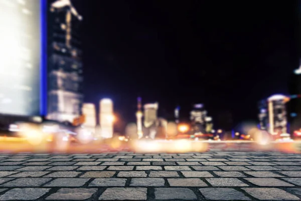 Cidade Turva Rua Noite — Fotografia de Stock