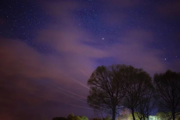 Cielo Nocturno Con Estrellas Atmósfera — Foto de Stock