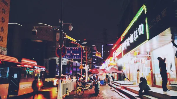 Уличный Свет Ночное Время — стоковое фото