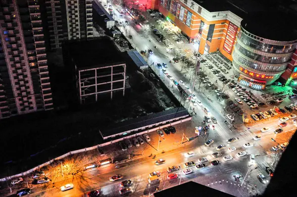 Vista Nocturna Ciudad Hong Kong —  Fotos de Stock