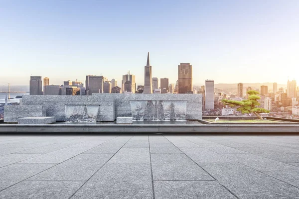 Plancher Asphalte Vide Skyline Shanghai Chine — Photo