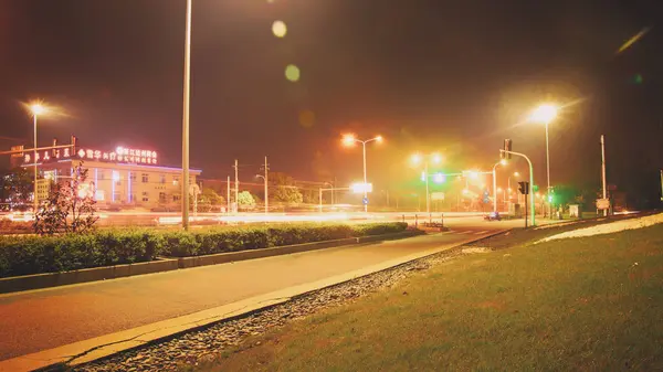 Tráfico Ciudad Por Noche — Foto de Stock