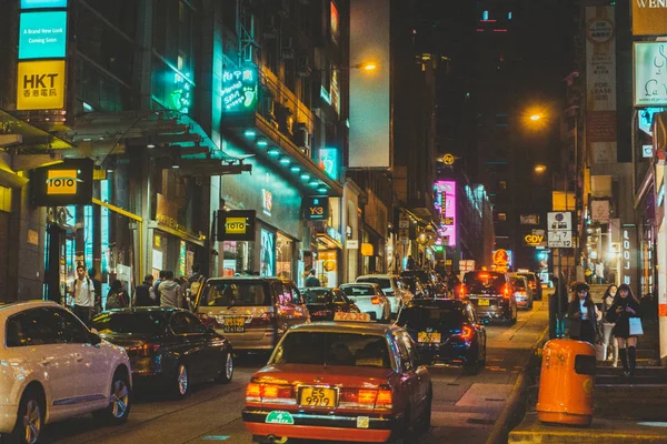 Вид Город Ночью Улице — стоковое фото
