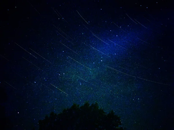 night sky with stars and moon