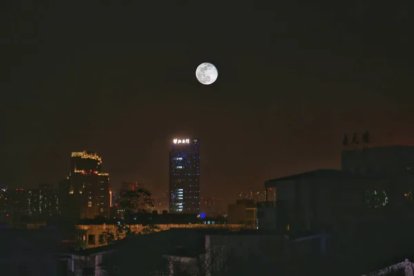 Vista Nocturna Ciudad Hong Kong — Foto de Stock