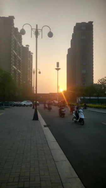 Tráfico Ciudad Atardecer — Foto de Stock