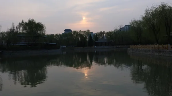 stock image beautiful sunset over the lake